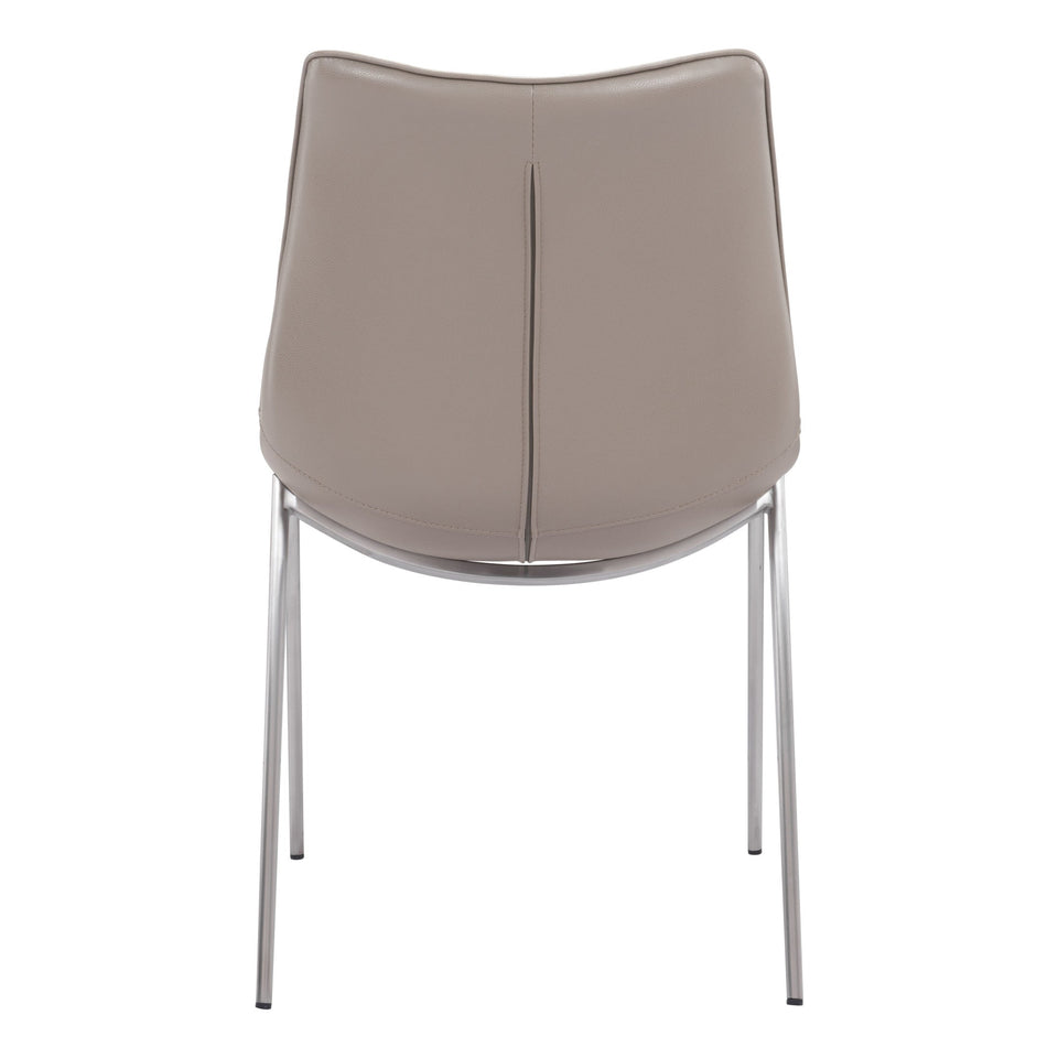 Magnus Dining Chair (Set of 2) Brown & Silver