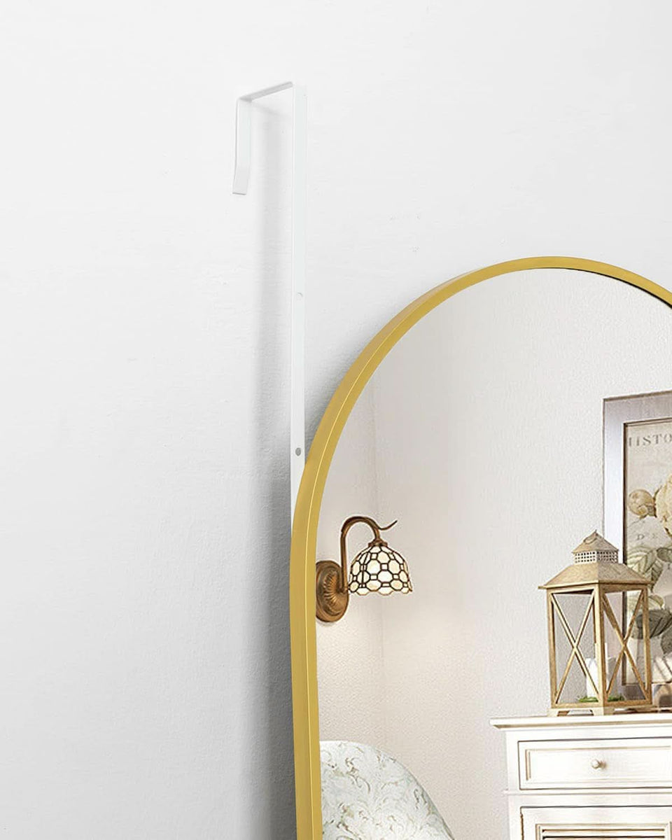 Gold Full Length Door Mirror 16x50 Inches Arched Over the Door