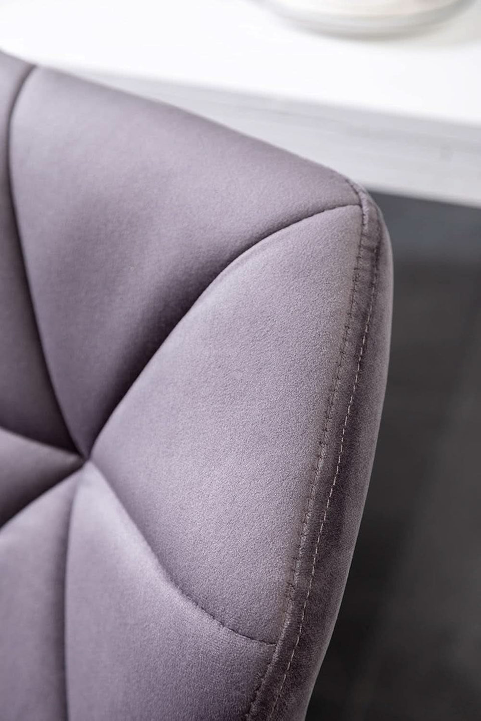 Breni Velvet Diamond Tufted Swivel Adjustable Height Bar Stool Set Of 2 Gray