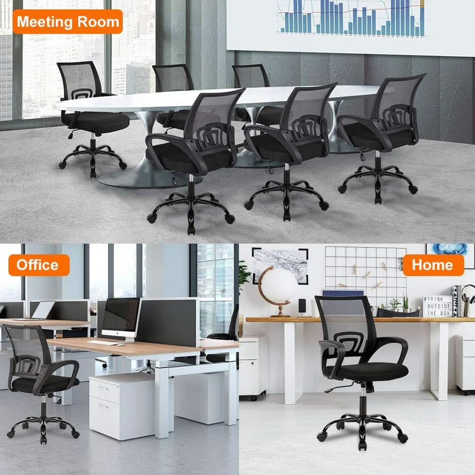 Ergonomic Office Chair Black With Lumbar Support Adjustable