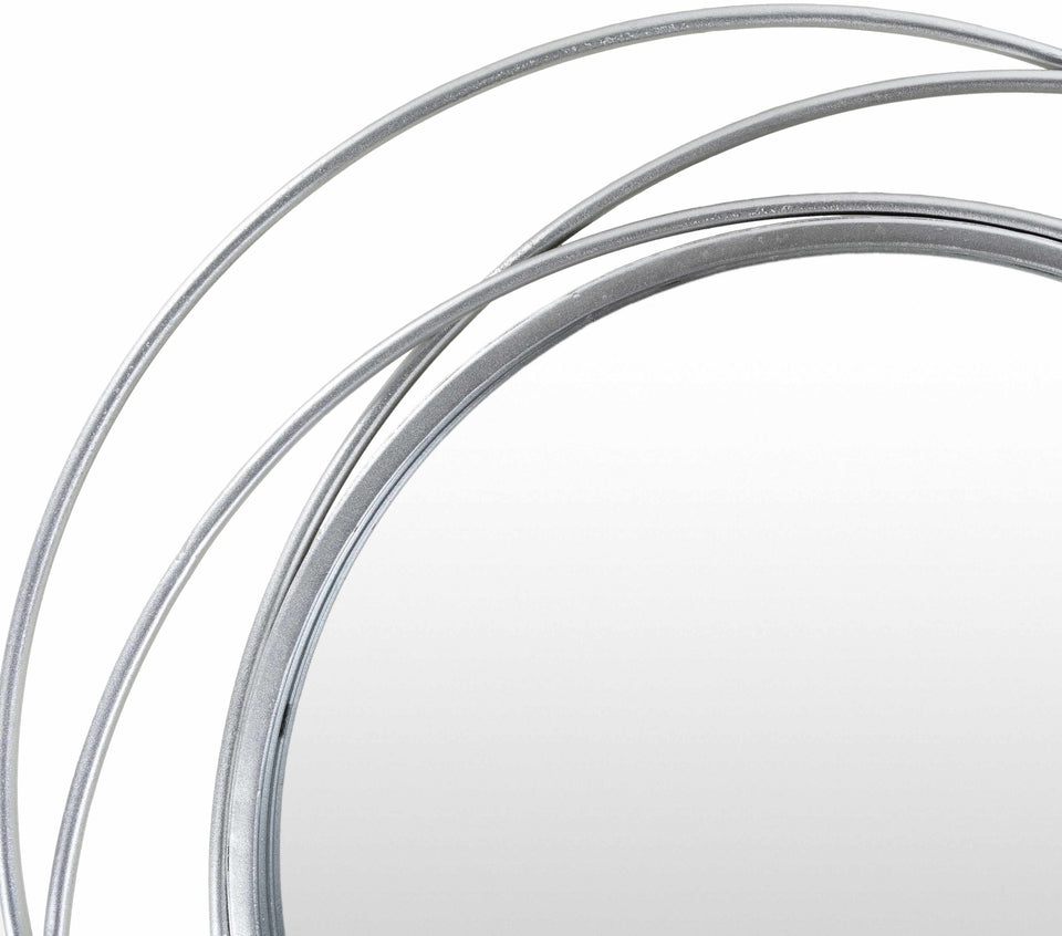 Basay Round Silver Gray Mirror