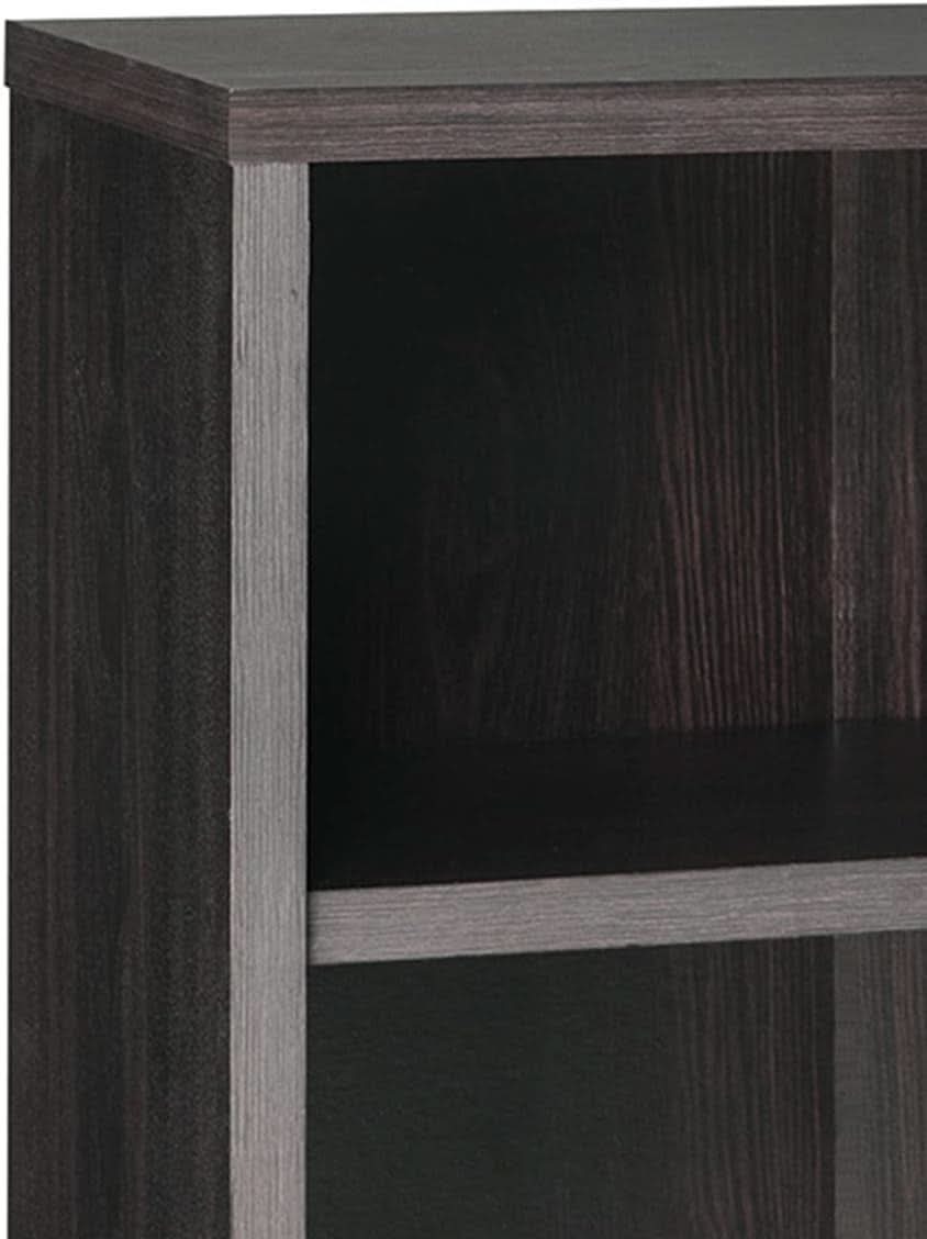Tall Bookshelf Black Walnut Finish With Adjustable Shelves