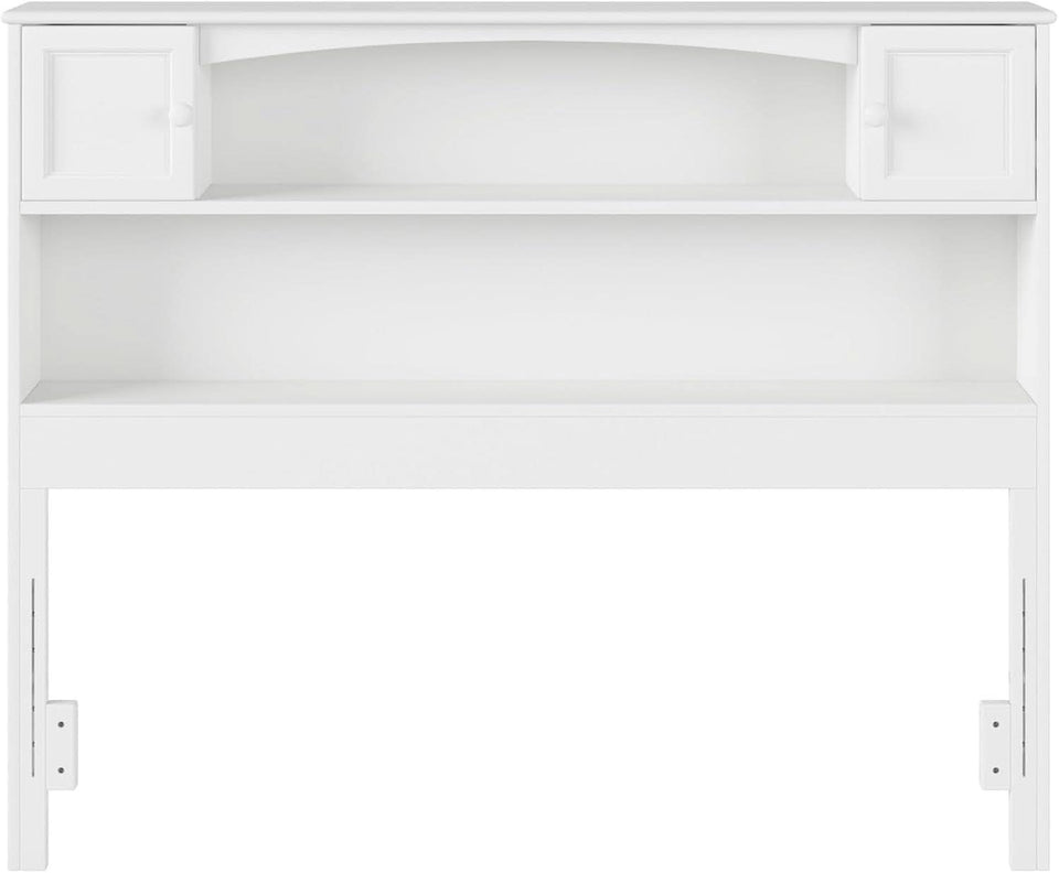 Newport Full Size Bookcase Headboard With Charger White