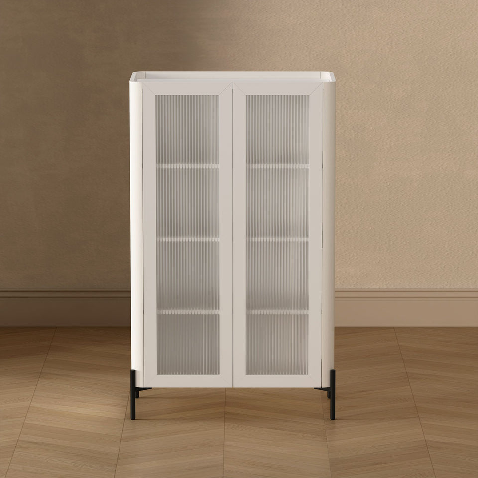 Abbey 32" Tempered Glass Bookcase Cabinet (4-Shelf)