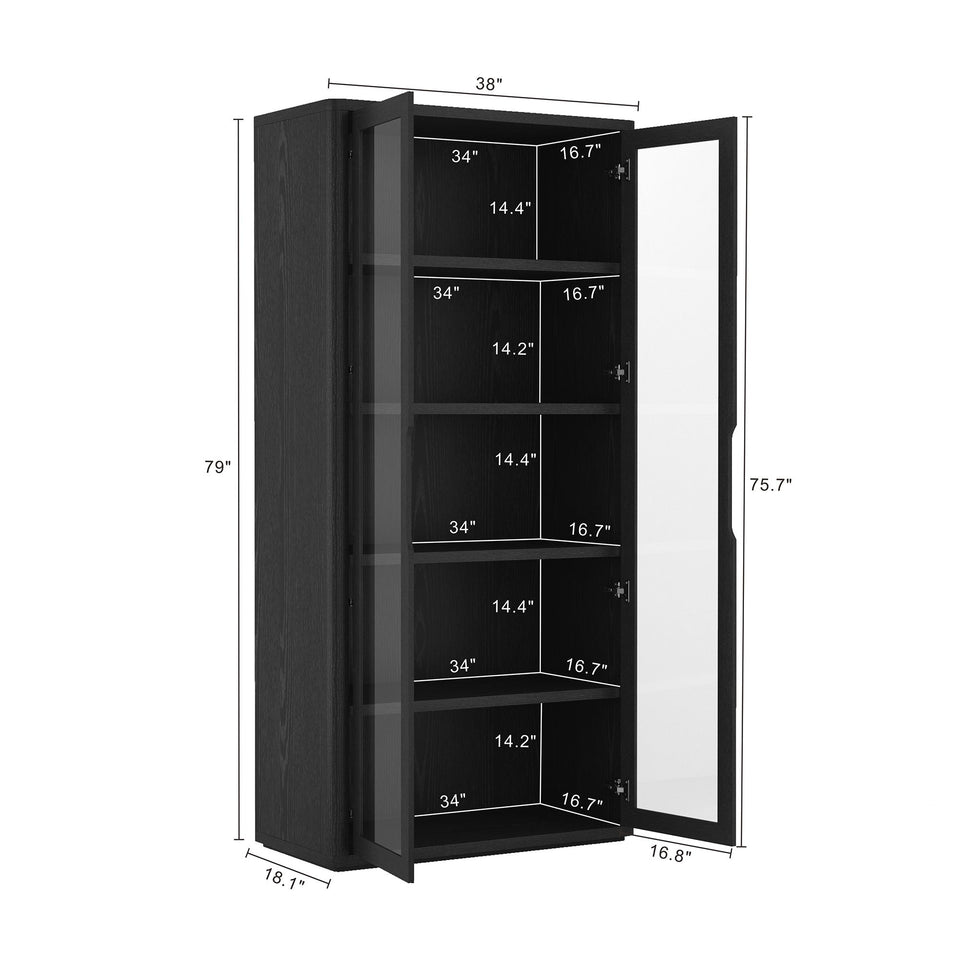 Rivington Tall Glass Door Display Cabinet