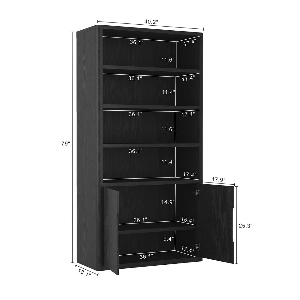 Rivington Bookcase with Lower Storage Cabinet