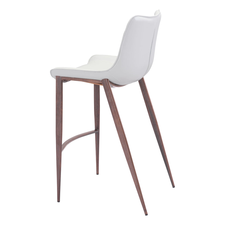 Magnus Barstool (Set of 2) White & Walnut