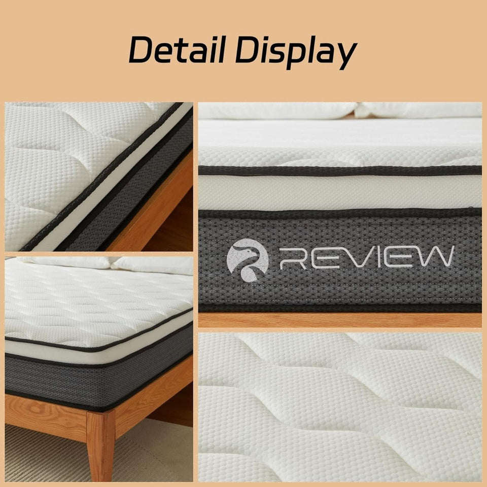 Full Size 12Inch Memory Foam Hybrid Pocket Coil Mattress