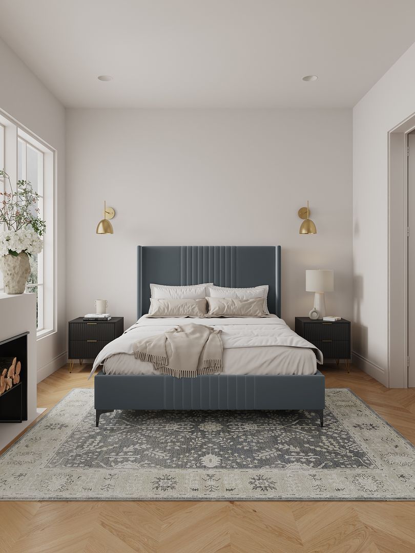 Promenade Upholstered Velvet Queen Bed