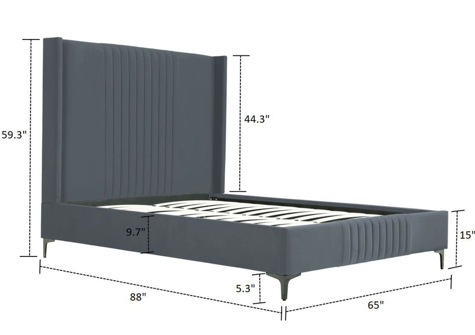 Promenade Upholstered Velvet Queen Bed