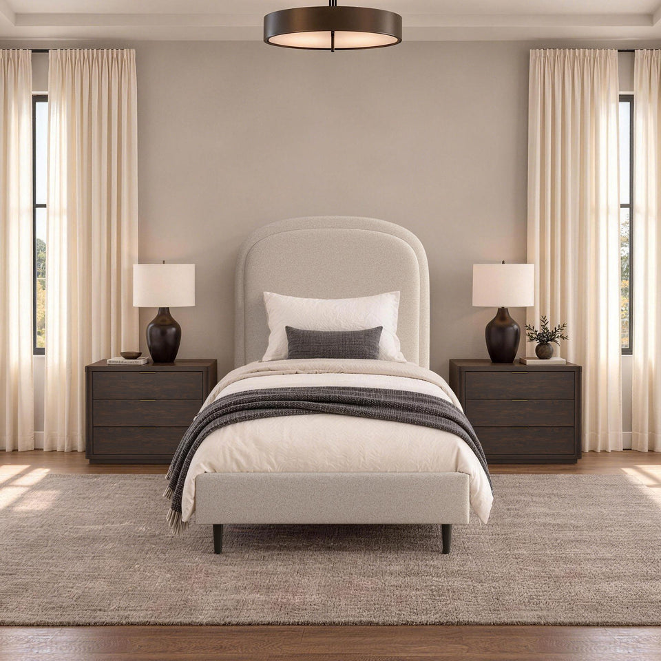 Scarlett Rounded Upholstered Twin Bed