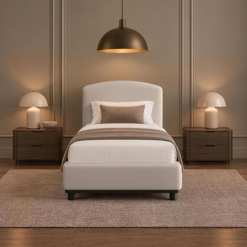 Cayman Arched Upholstered Twin Bed