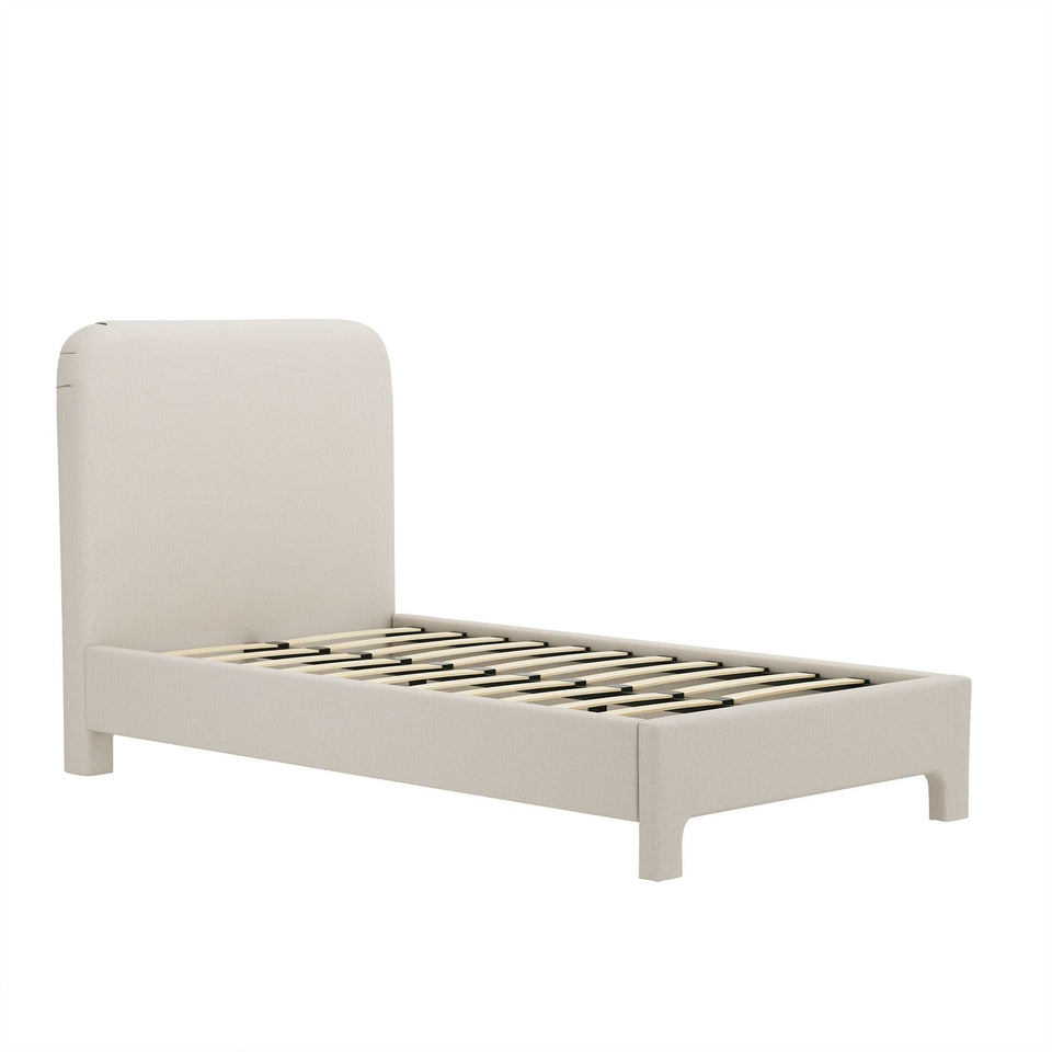Layton Rounded-Corner Upholstered Twin Bed