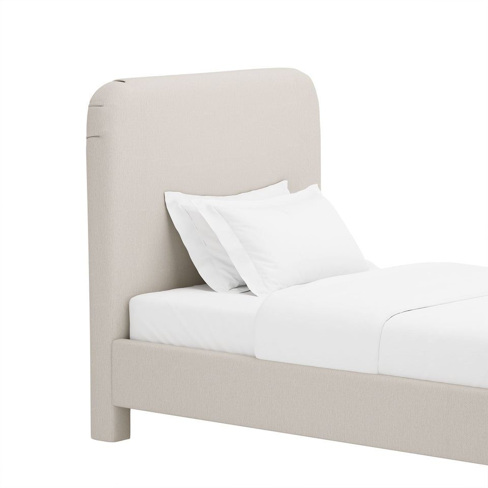 Layton Rounded-Corner Upholstered Twin Bed