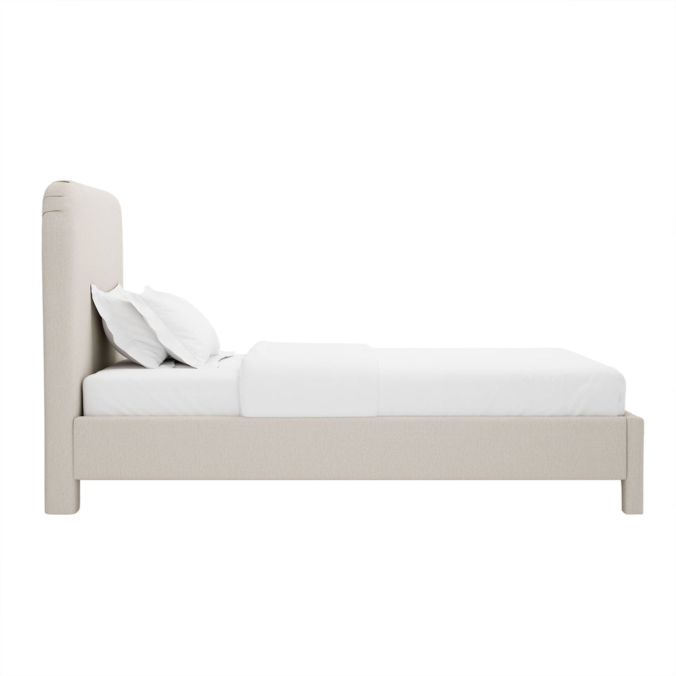 Layton Rounded-Corner Upholstered Twin Bed