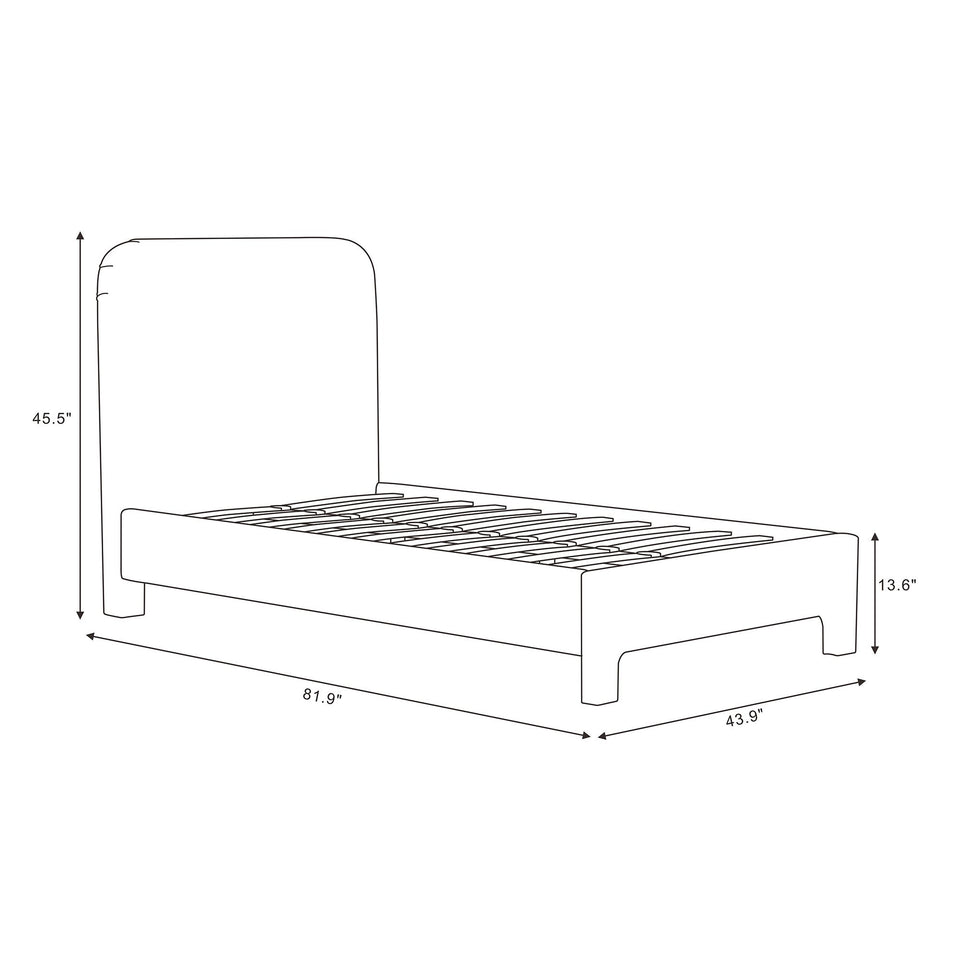 Layton Rounded-Corner Upholstered Twin Bed
