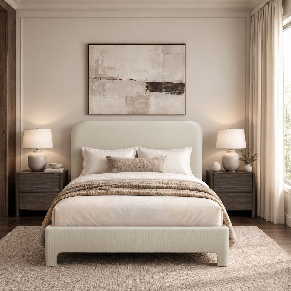 Layton Rounded-Corner Upholstered Full Bed