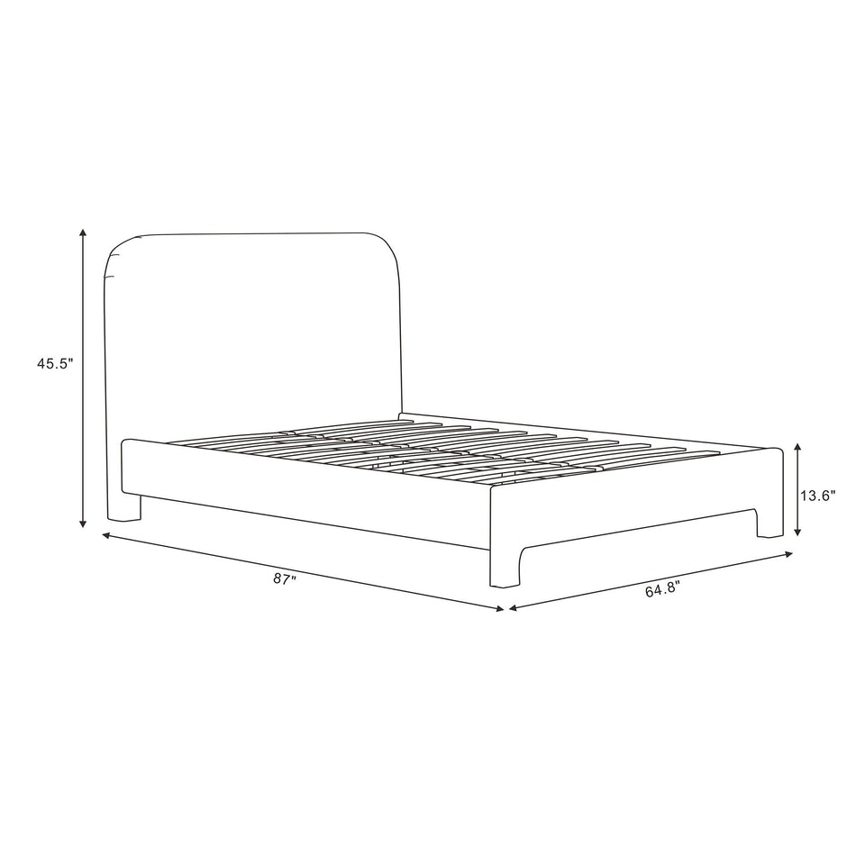 Layton Rounded-Corner Upholstered Queen Bed