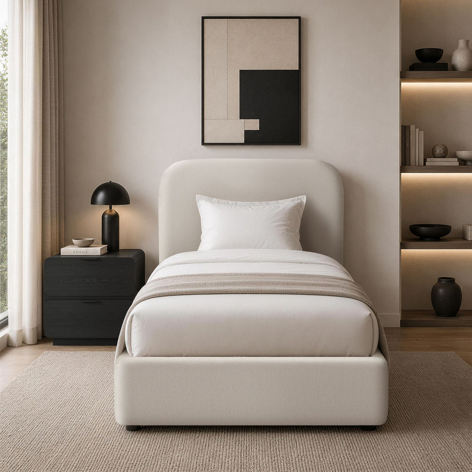 Flair Rounded Upholstered Twin Bed