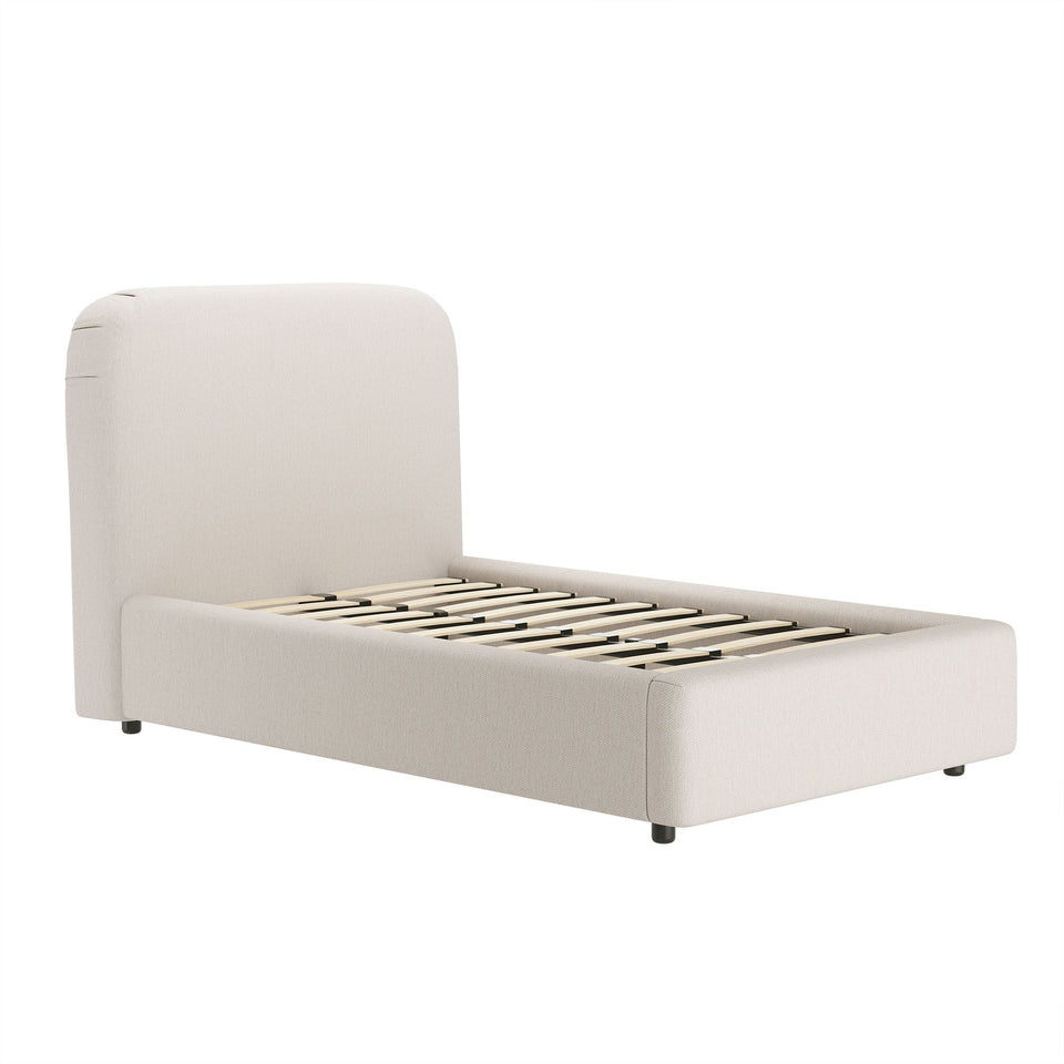 Flair Rounded Upholstered Twin Bed