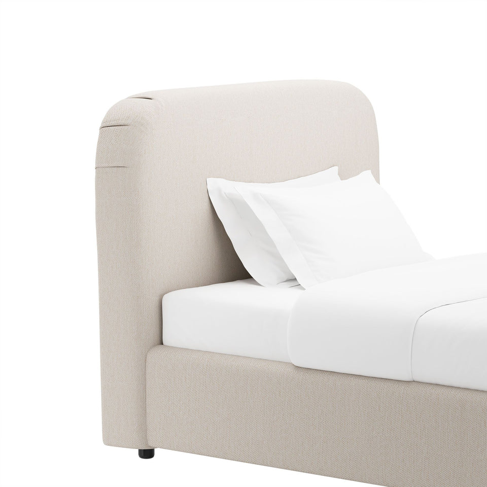 Flair Rounded Upholstered Twin Bed