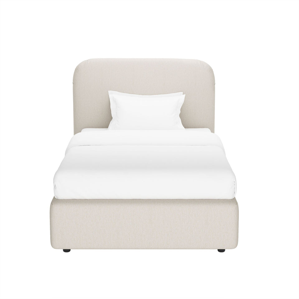 Flair Rounded Upholstered Twin Bed