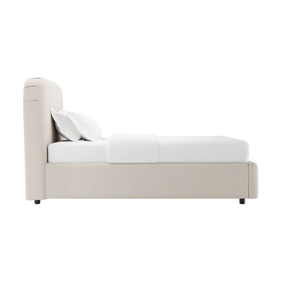 Flair Rounded Upholstered Twin Bed