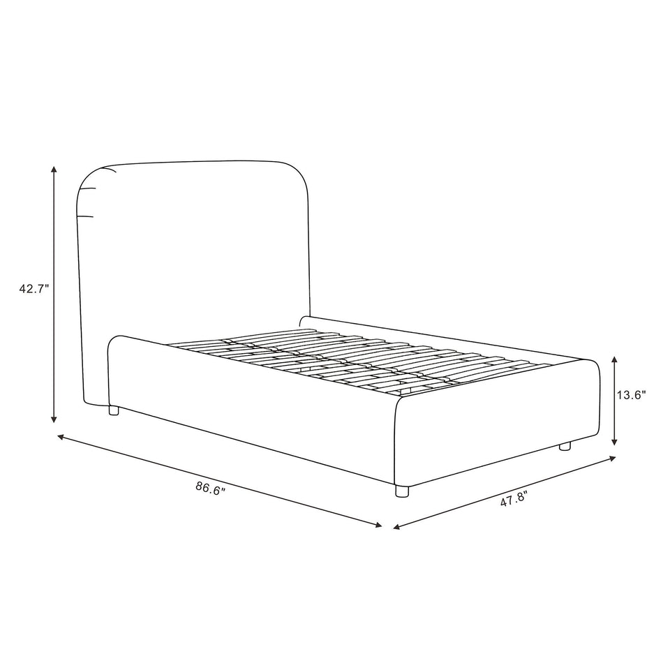 Flair Rounded Upholstered Twin Bed