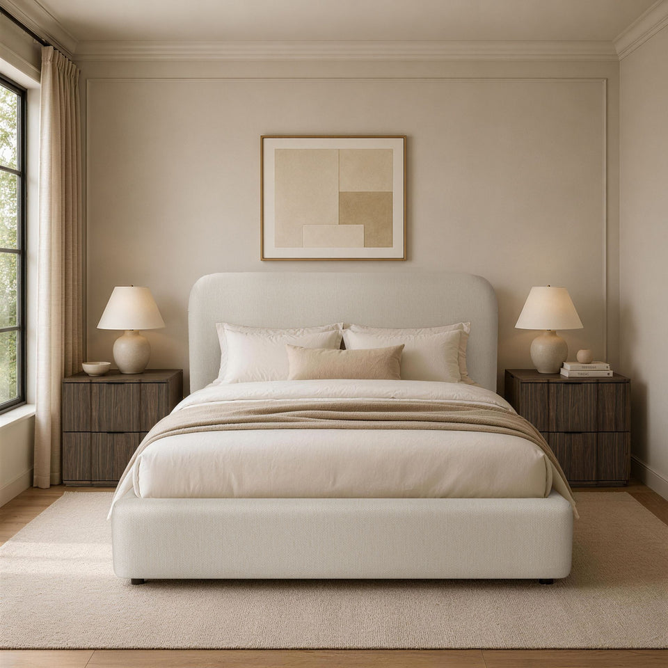 Flair Rounded Upholstered Queen Bed