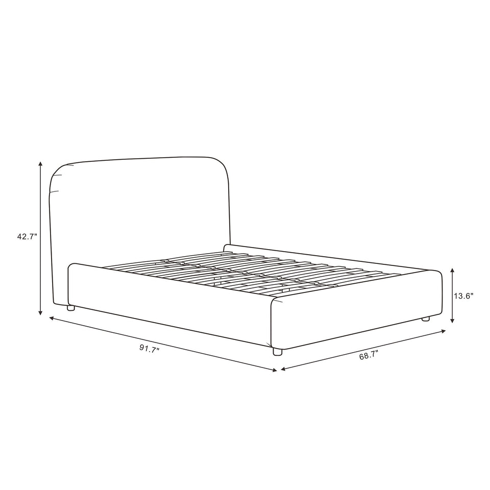Flair Rounded Upholstered Queen Bed