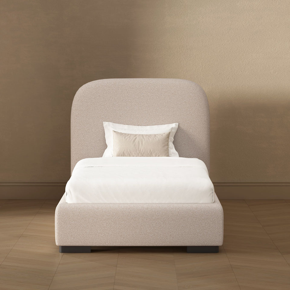 Clifton Rounded-Edge Upholstered Twin Bed