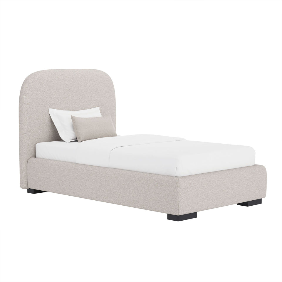 Clifton Rounded-Edge Upholstered Twin Bed