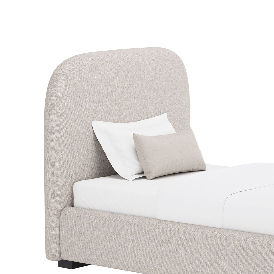 Clifton Rounded-Edge Upholstered Twin Bed