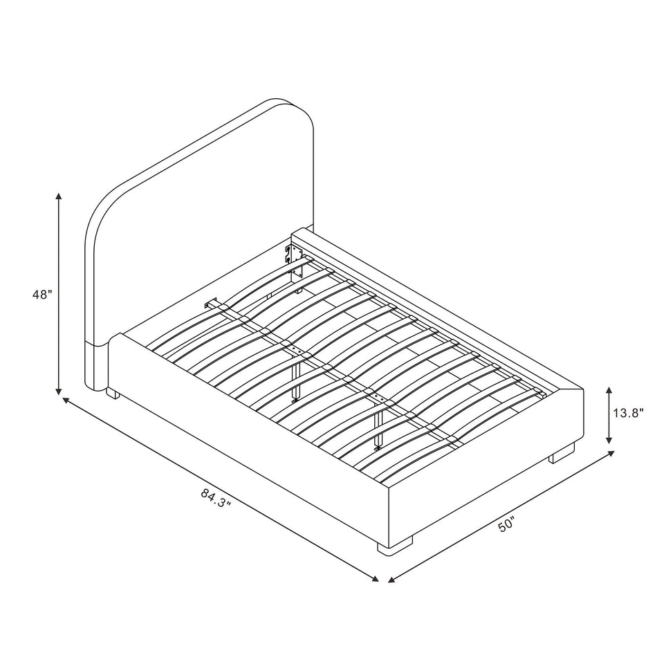 Clifton Rounded-Edge Upholstered Twin Bed