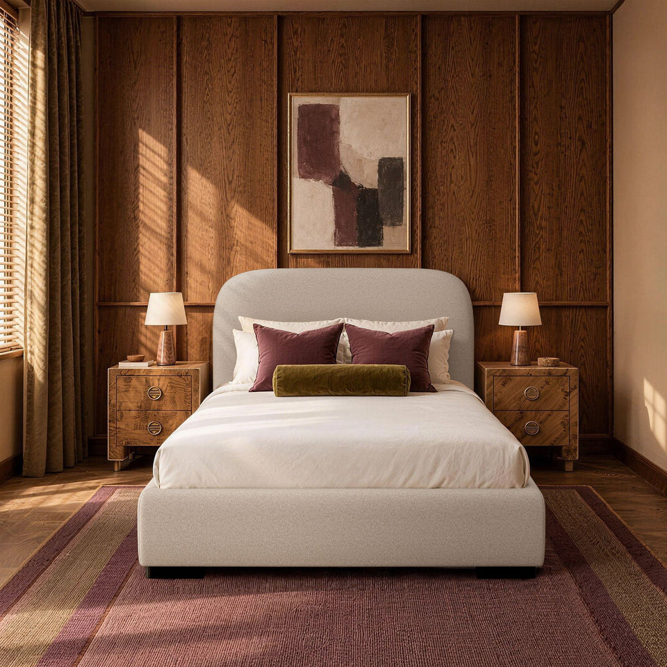 Clifton Rounded-Edge Upholstered Full Bed