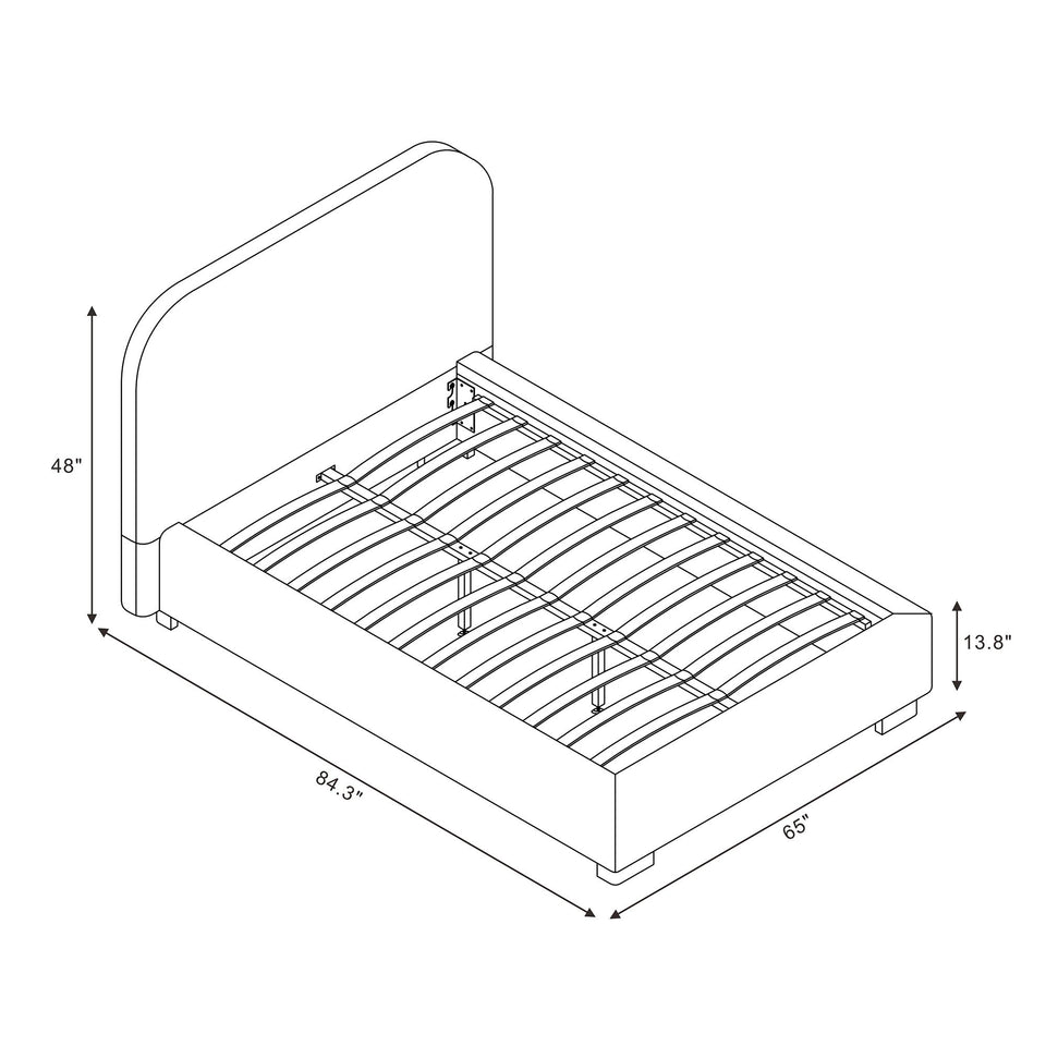 Clifton Rounded-Edge Upholstered Full Bed