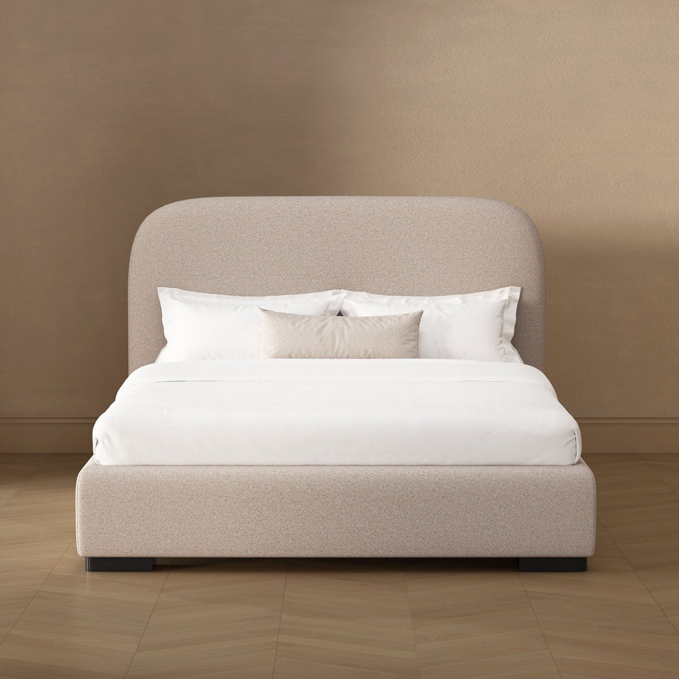 Clifton Rounded-Edge Upholstered Queen Bed