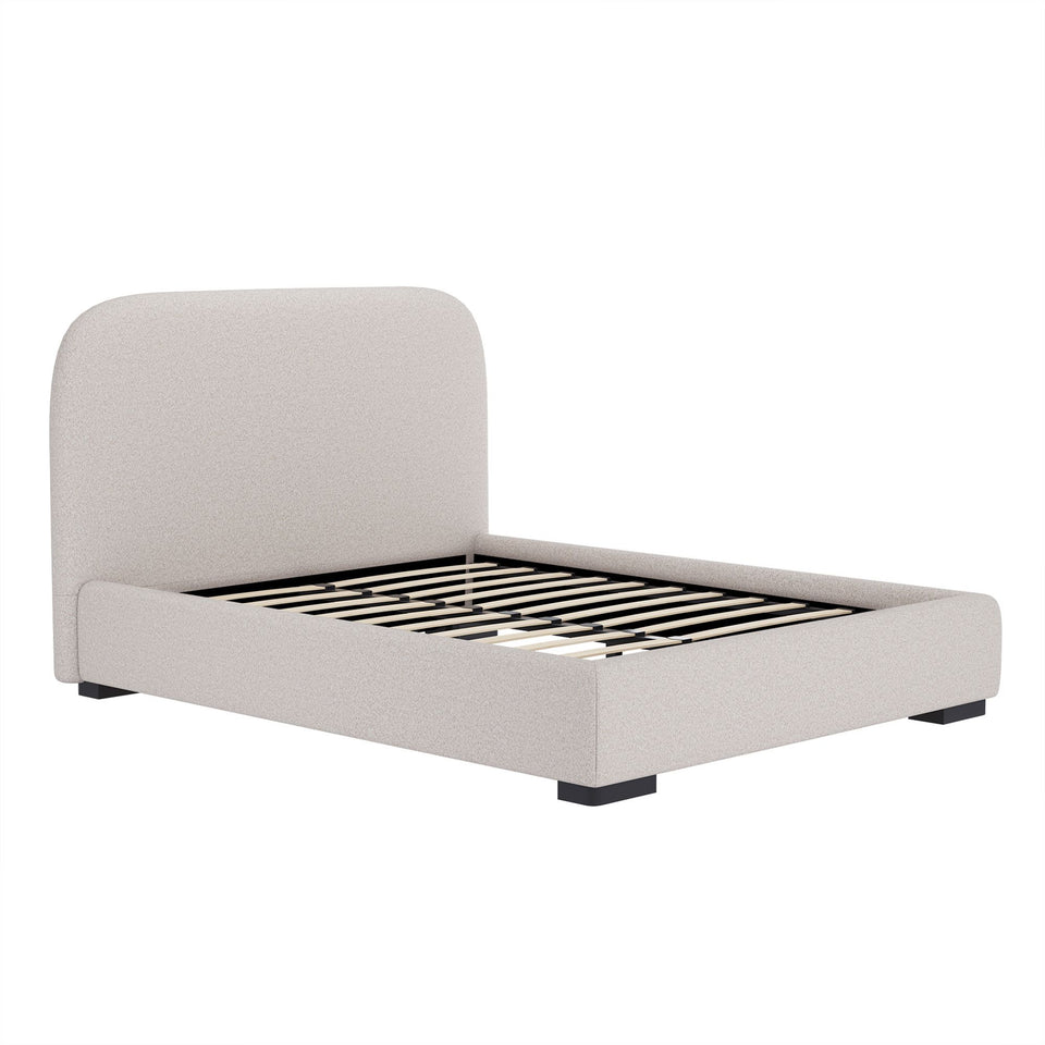 Clifton Rounded-Edge Upholstered Queen Bed