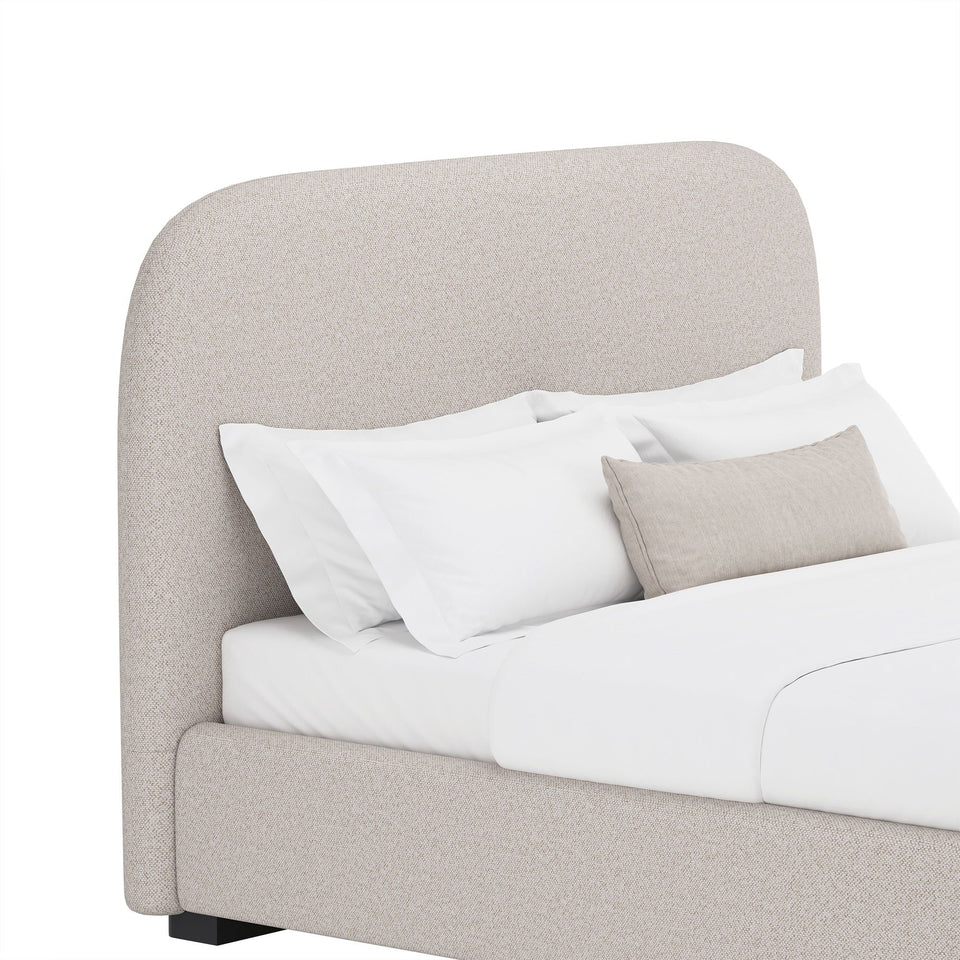 Clifton Rounded-Edge Upholstered Queen Bed