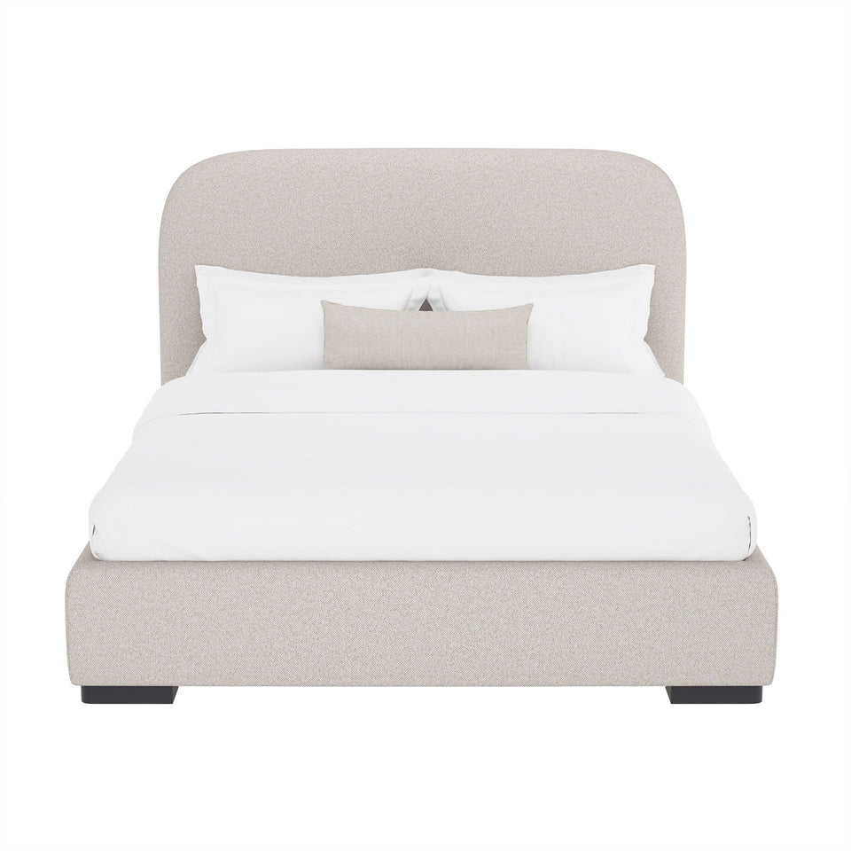 Clifton Rounded-Edge Upholstered Queen Bed