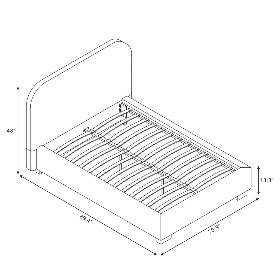Clifton Rounded-Edge Upholstered Queen Bed