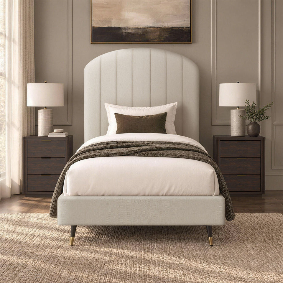 Liraine Arched Channel Upholstered Twin Bed