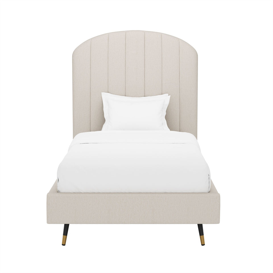 Liraine Arched Channel Upholstered Twin Bed