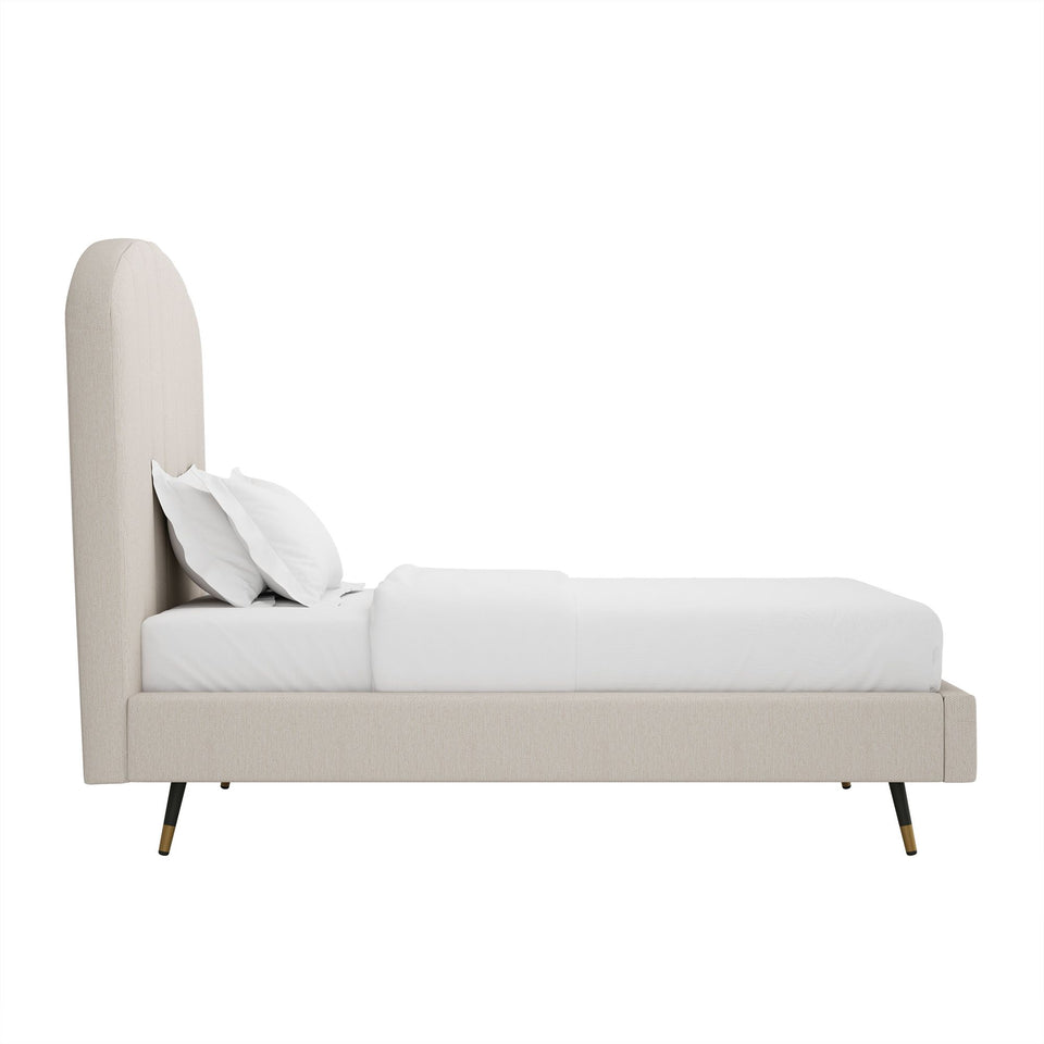 Liraine Arched Channel Upholstered Twin Bed