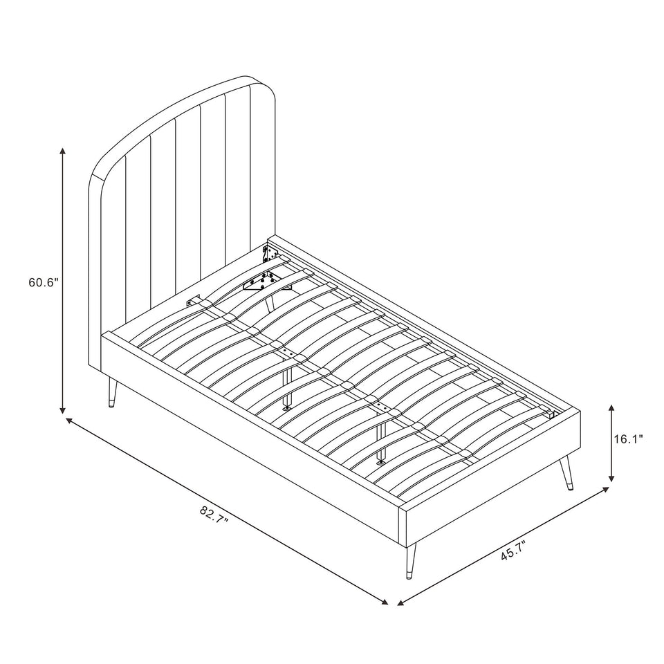 Liraine Arched Channel Upholstered Twin Bed