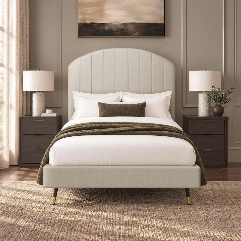 Liraine Arched Channel Upholstered Full Bed