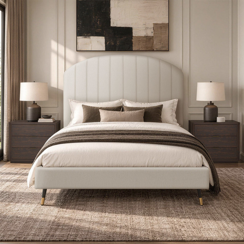 Liraine Arched Channel Upholstered Queen Bed