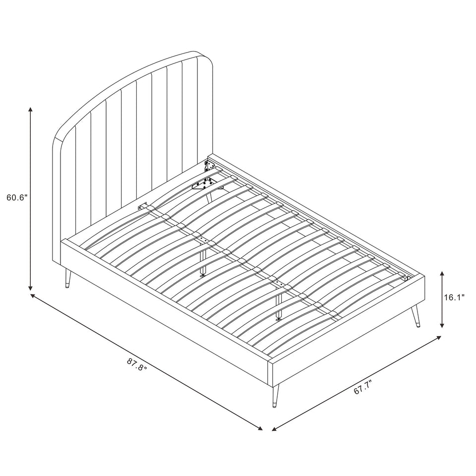 Liraine Arched Channel Upholstered Queen Bed