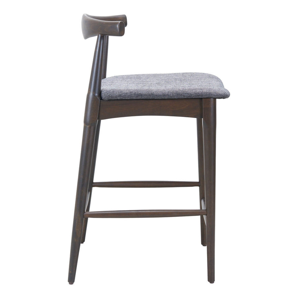 Tuzka Counter Stool (Set of 2) Gray & Espresso