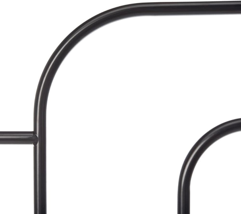 Retro Black Metal Headboard with Curved Design for Full Bed